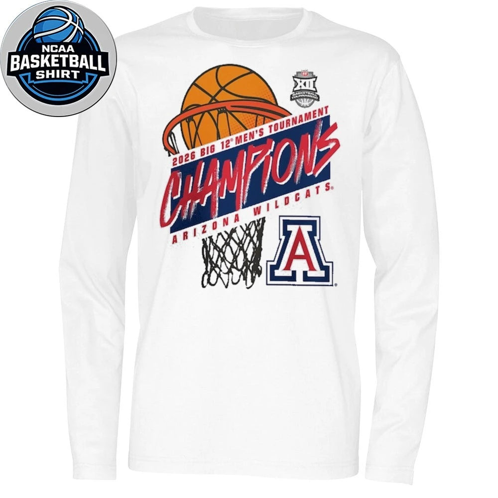 Arizona Wildcats 2026 Big 12 Men’s Basketball Tournament Champions Logo Shirt