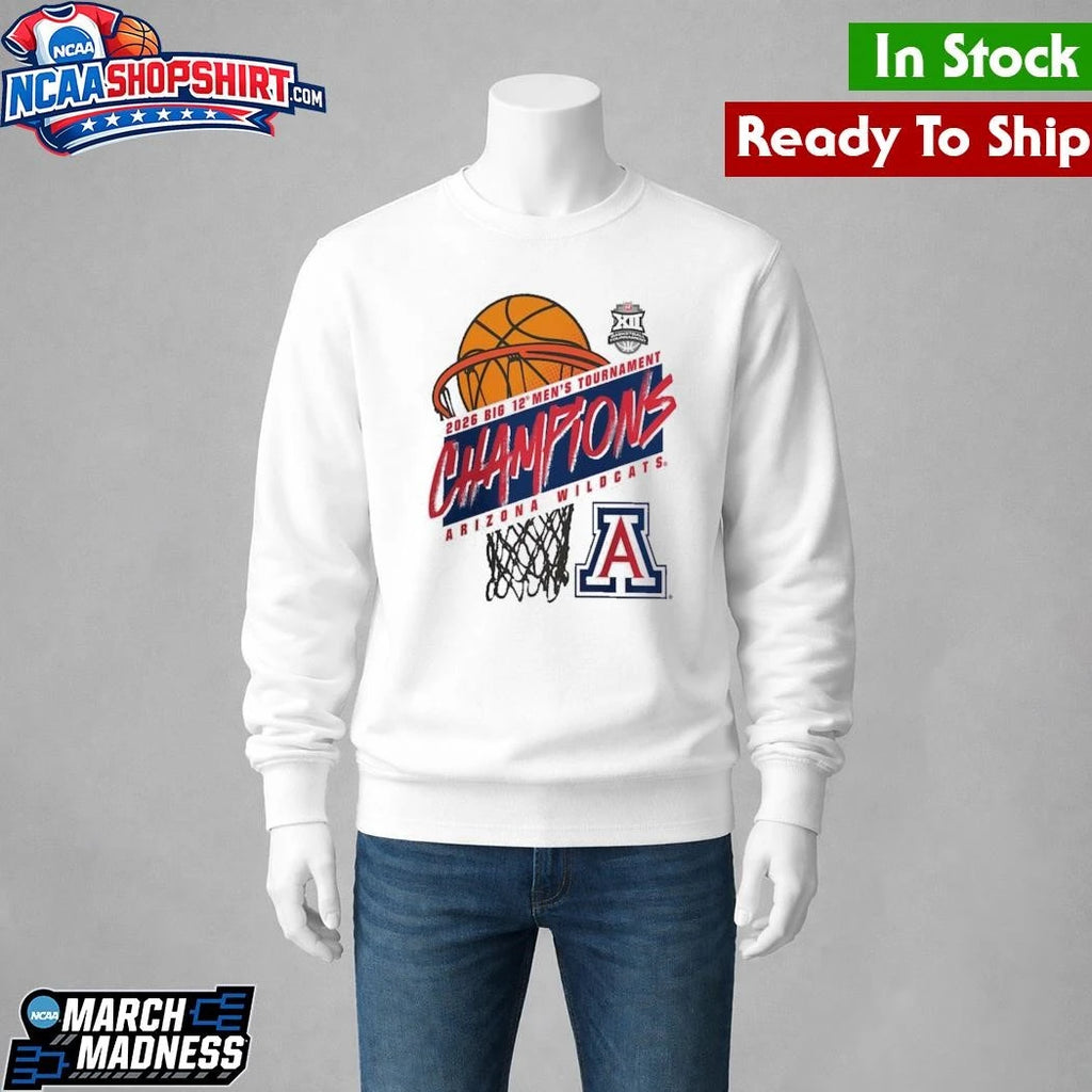Arizona Wildcats 2026 Big 12 Men’s Basketball Tournament Champions Shirt