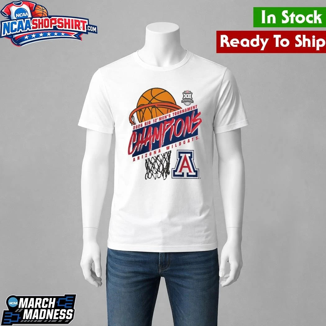 Arizona Wildcats 2026 Big 12 Men’s Basketball Tournament Champions Shirt