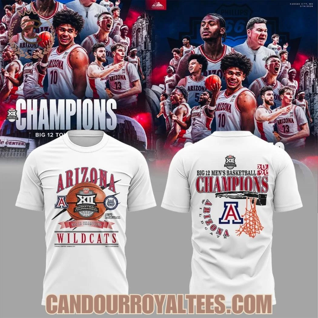Arizona Wildcats 2026 Big 12 Men’s Basketball Tournament Championship Shirt