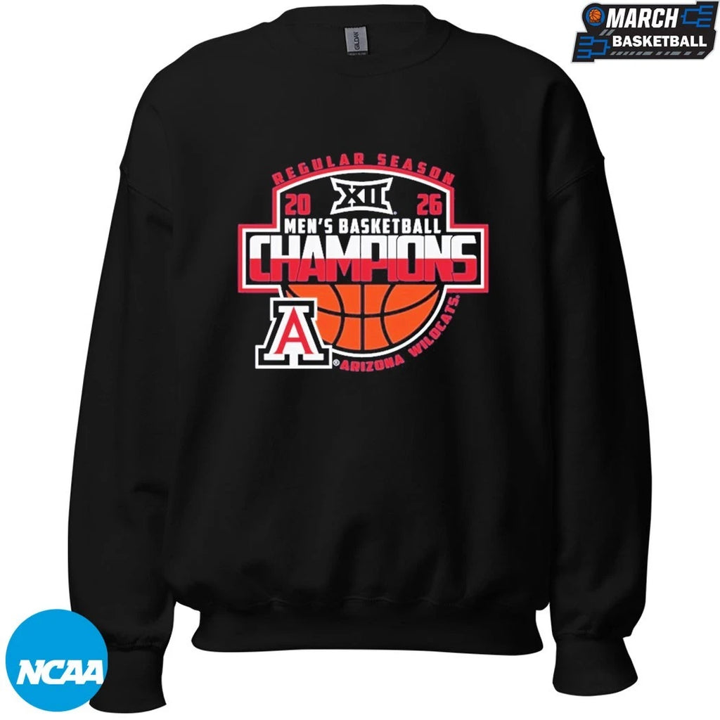 Arizona Wildcats Big 12 Men’s Basketball Regular Season Champions 2026 XII T-Shirts