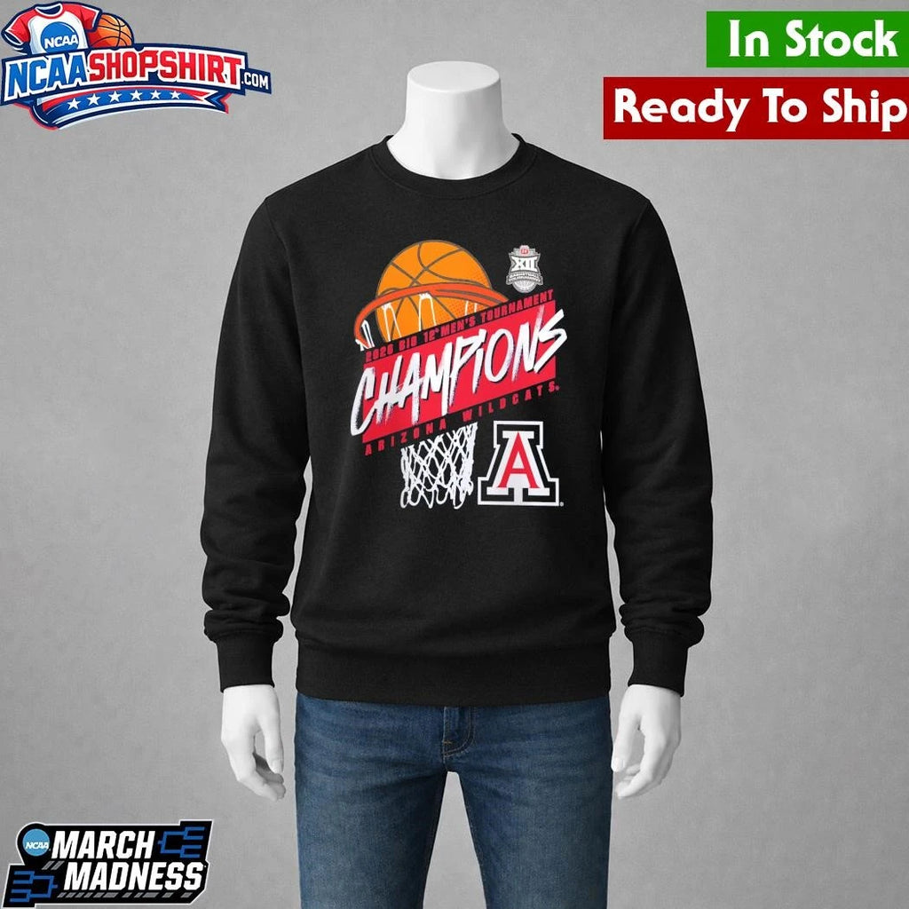 Arizona Wildcats Men’s Basketball 2026 Big 12 Tournament Champions Shirt