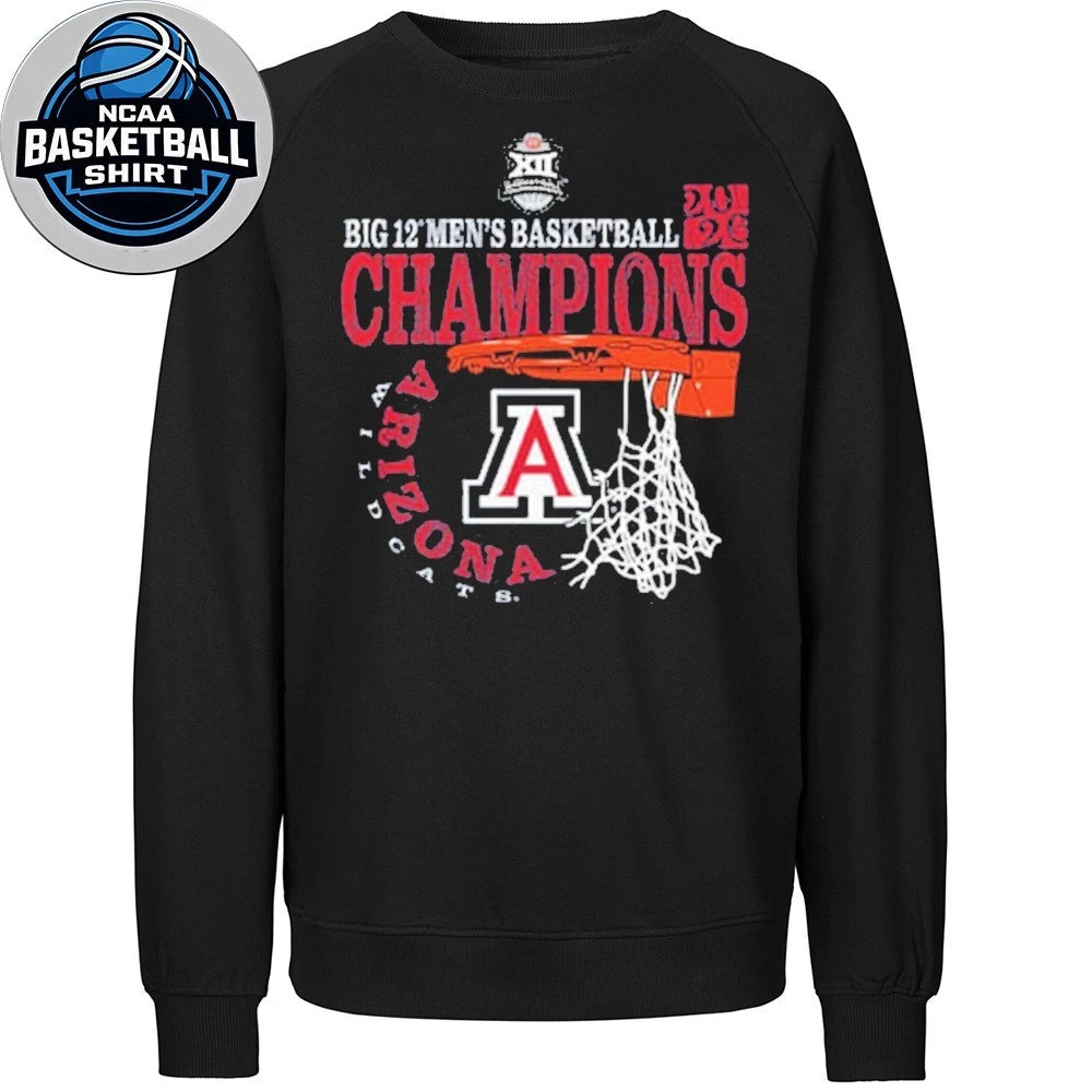Arizona Wildcats Navy Blue Blue 84 2026 Big 12 Men’s Basketball Conference Tournament Champions T-Shirt