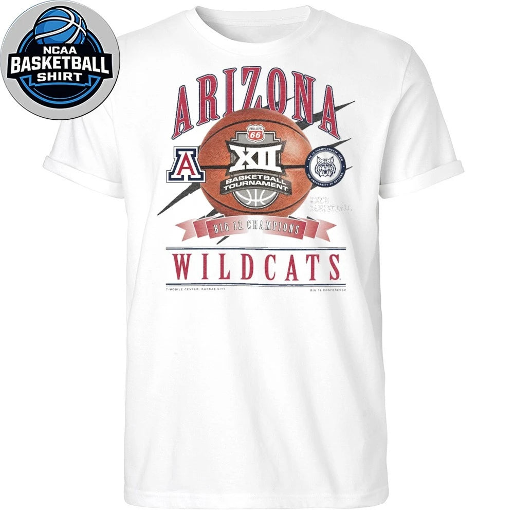 Arizona Wildcats New Era 2026 Big 12 Men’s Basketball Tournament Champions Locker Room Shirt