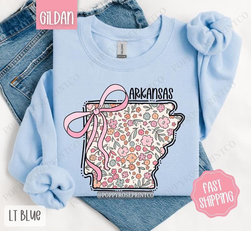 Arkansas Floral Sweatshirt, Cute Arkansas Sweatshirt, Arkansas State Sweatshirt T-Shirts, Hoodie | HypeCrazeTee.com
