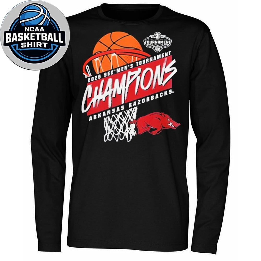 Arkansas Razorbacks 2026 SEC Men’s Basketball Tournament Champions Logo Shirt