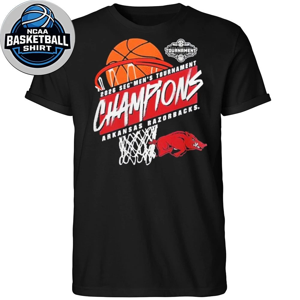 Arkansas Razorbacks 2026 SEC Men’s Basketball Tournament Champions Logo Shirt