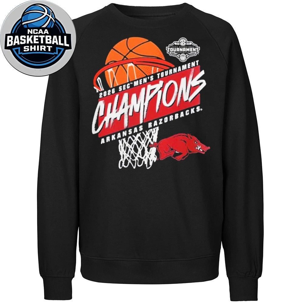 Arkansas Razorbacks 2026 SEC Men’s Basketball Tournament Champions Logo Shirt