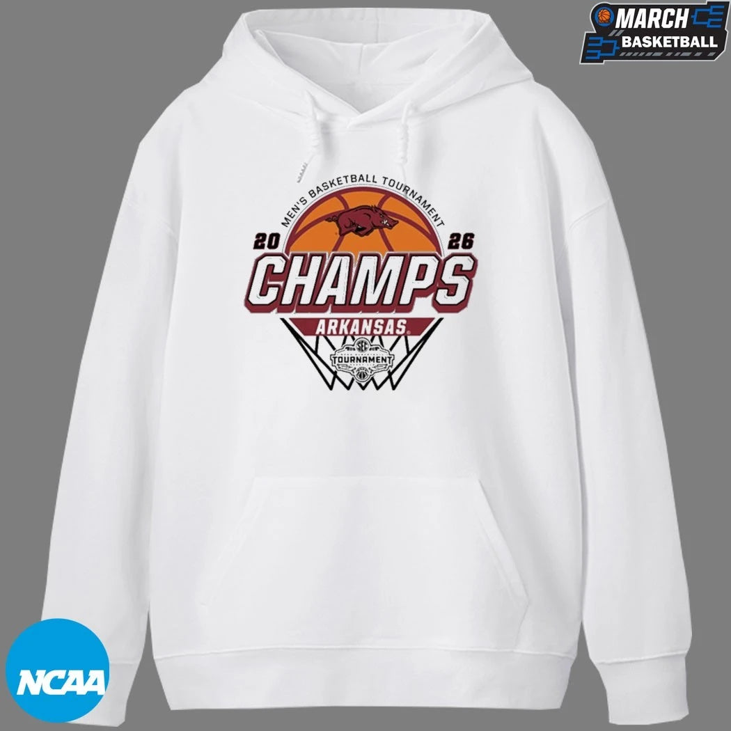 Arkansas Razorbacks 2026 SEC Men’s Basketball Tournament Champions T-shirts
