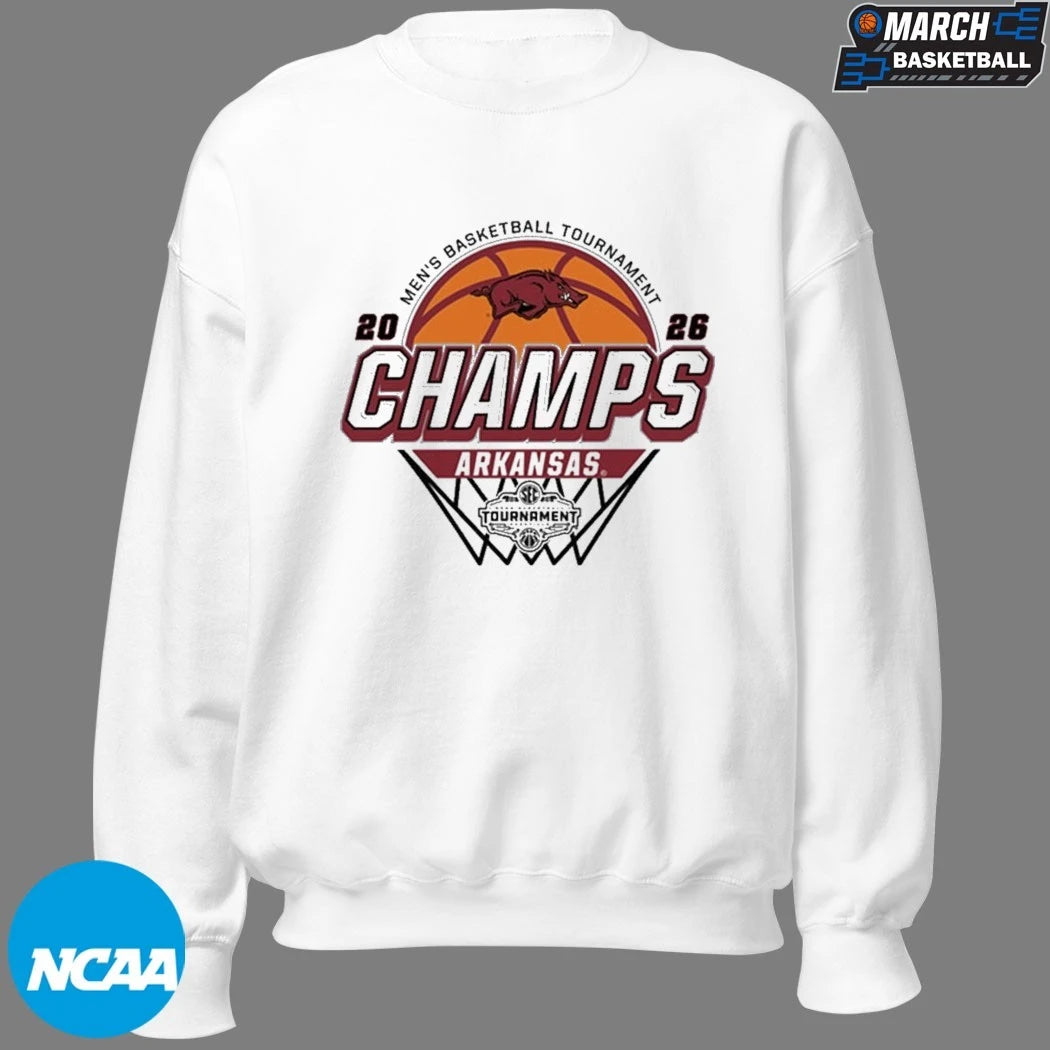 Arkansas Razorbacks 2026 SEC Men’s Basketball Tournament Champions T-shirts