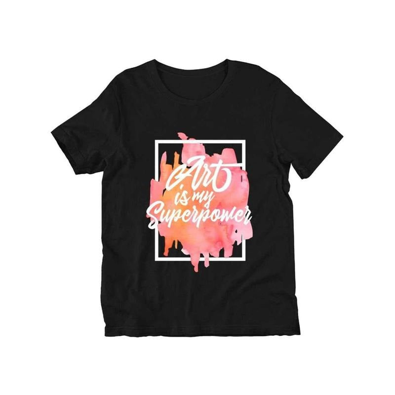Art is My Superpower Funny Artist Gift Retro Trendy Printed T-shirt, Men's Casual and Comfortable T-shirt Summer, Men's...
