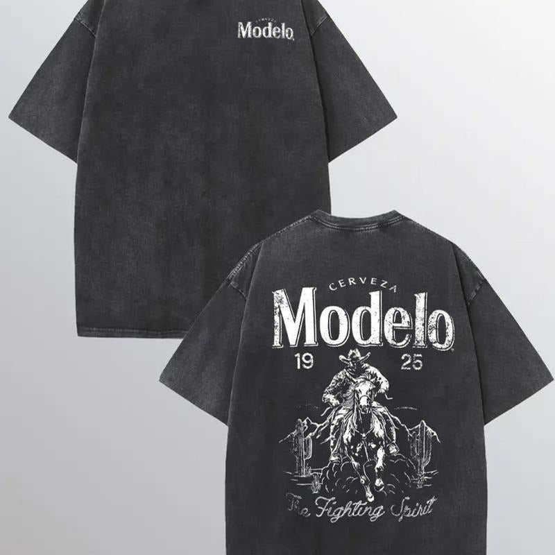 Artist's shop Men's 230g Heavyweight Cotton Vintage Combat Graphic T-Shirt - Double-Sided Washed Streetwear Tee with...