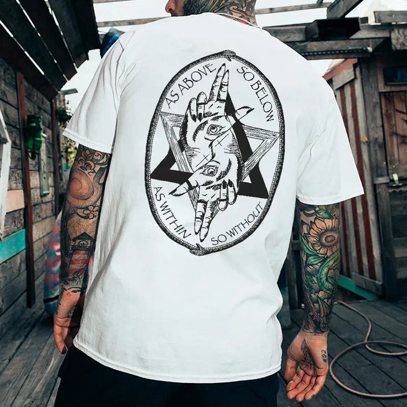 As Above, So Below Print fashion T-shirt - Naughty Clothes Men Cotton Menswear Hoodie, Sweatshirt | HypeCrazeTee.com