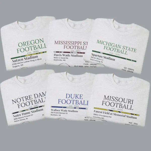 [Ash Grey Color] College NCAA Sweatshirt, Classic Cotton Tee for All Teams, College Rivalry Sweatshirt, Unisex Shirt For...