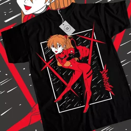 Asuka T-shirt Neon Genenesis Evangelion Japanese Waifu Girl Anime Shirt All Size Hoodie, Sweatshirt | HypeCrazeTee.com