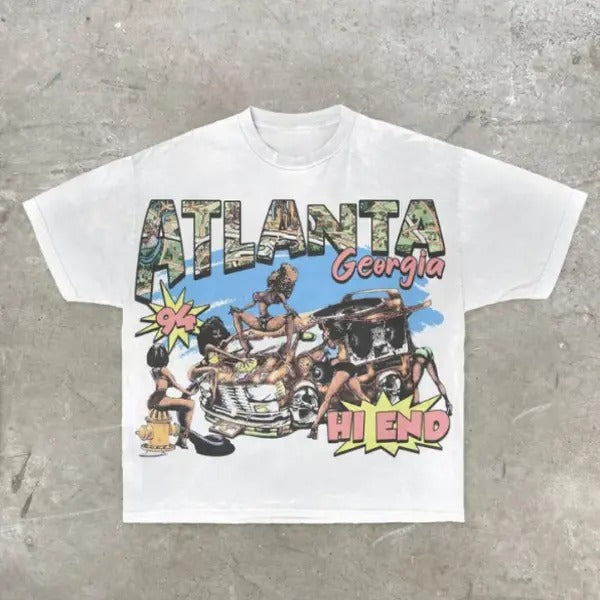 Atlanta Georgia Shirt, Street Style Retro Fashion Short Sleeve Tshirt, Unisex For Shirt, Gift For Fan, Gift For Him, Gift...