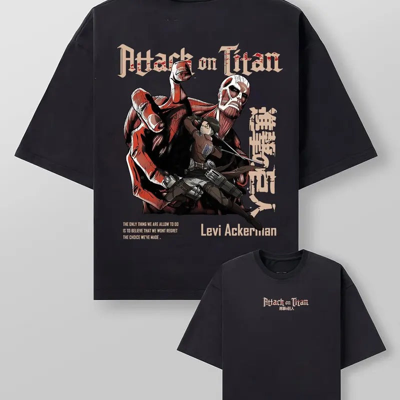 Attack On Titan: Levi Ackerman Unisex Tee | Wings Of Freedom T-shirts, Sweater, Hoodie | Levi vs Titan Bertholt Hoover...