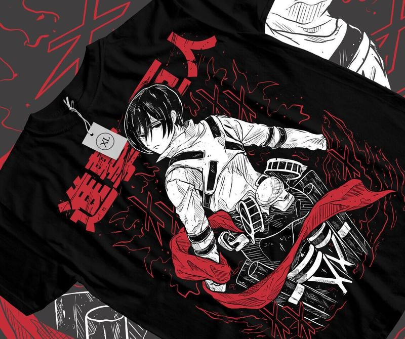 Attack on Titan T-Shirt S-4XL Mikasa Shingeki No Kyojin Anime Horror shirt Tshirt S-4XL Hoodie, Sweatshirt | HypeCrazeTee.com