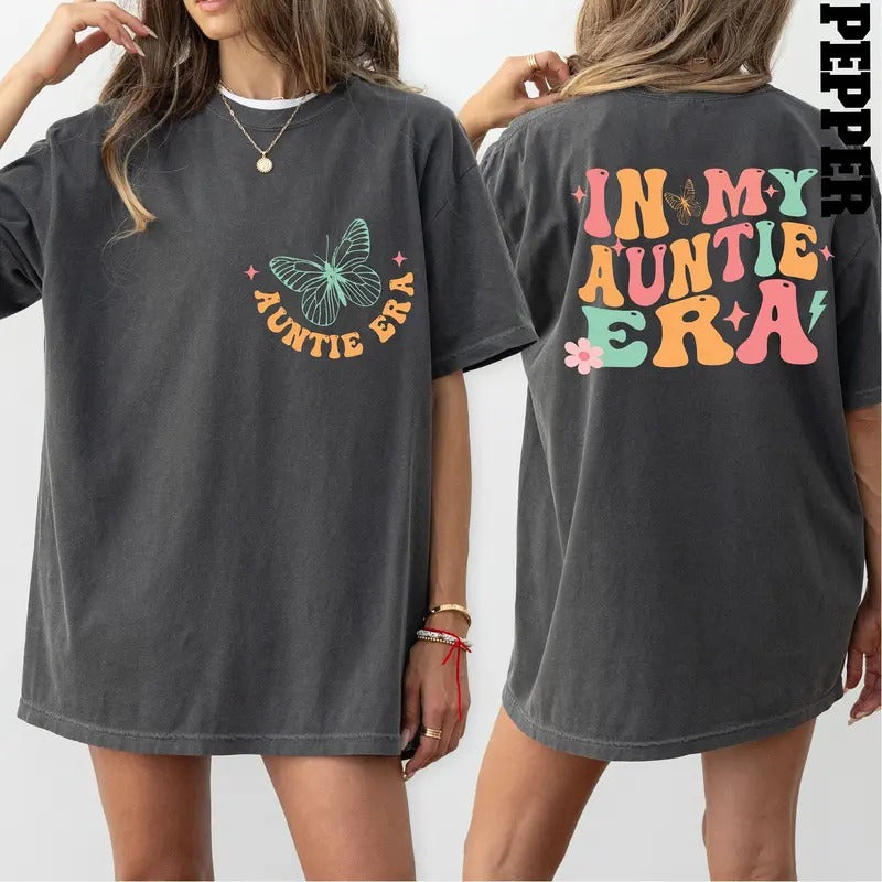 Aunt Era T Shirt, In My Auntie Era Shirt, Baby Announcement For Aunt  T-shirt, sweater and Hoodie Sweatshirt