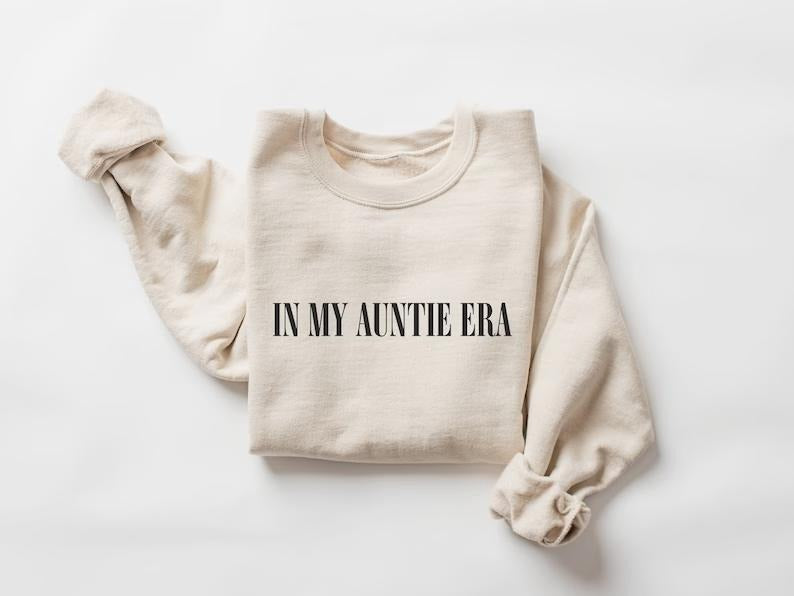 Auntie Crewneck Sweatshirt, In My Auntie Era Christmas Sweater, Trending Christmas Sweater, Auntie Gift T-Shirts, Hoodie
