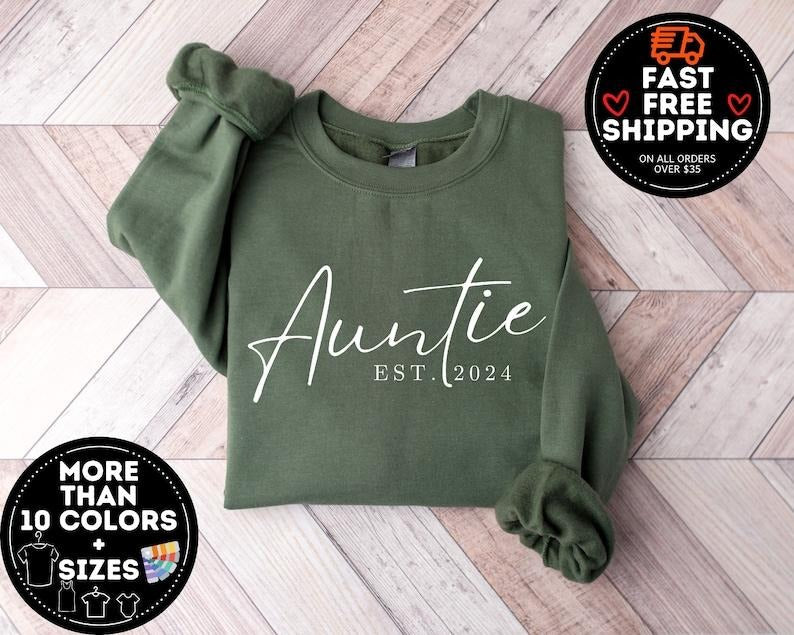 Auntie Est Aunt Shirt Auntie ; Cotton Menswear T-Shirts, Hoodie, Sweatshirt