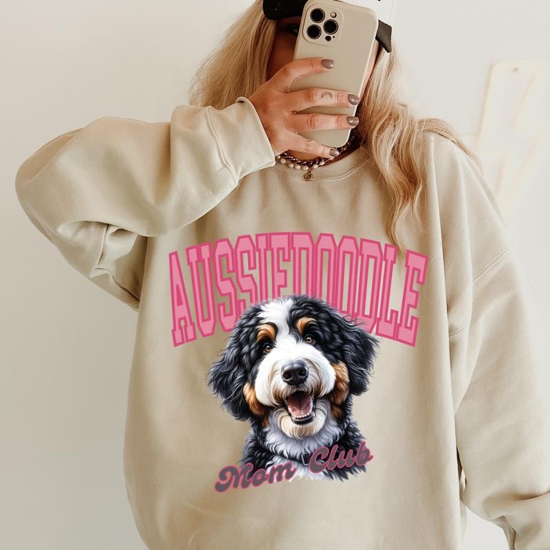 Aussiedoodle Mom Club Sweatshirt ~ Sweatshirt Unisex Apparel Relaxed Fit Printed in the USA Clothing Womenswear Casual...