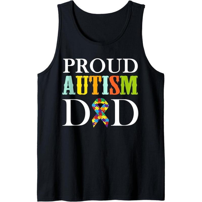 Autism Father Sleeveless Shirt Autism Dad Tank Top MADE IN USA Hoodie, Sweatshirt | HypeCrazeTee.com