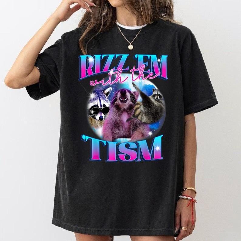 Autism Funny Rizz Em With The Tism Meme Autistic Opossum T-Shirt Hoodie, Sweatshirt | HypeCrazeTee.com