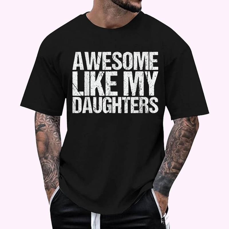 Awesome Like My DaughterS Funny Dad Retro Cotton Top Menswear T-Shirts, Hoodie, Sweatshirt