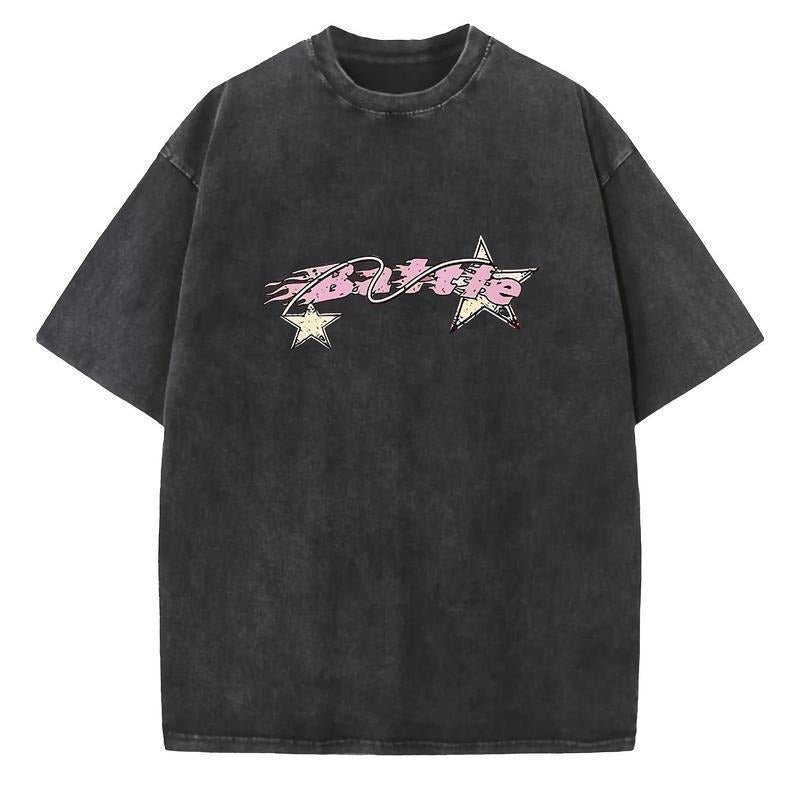 BATTLE Aesthetic Vintage Graphic Tees Women's Retro Classic Oversized Acid wash Crew Neck Cotton Short Sleeve T-Shirt...