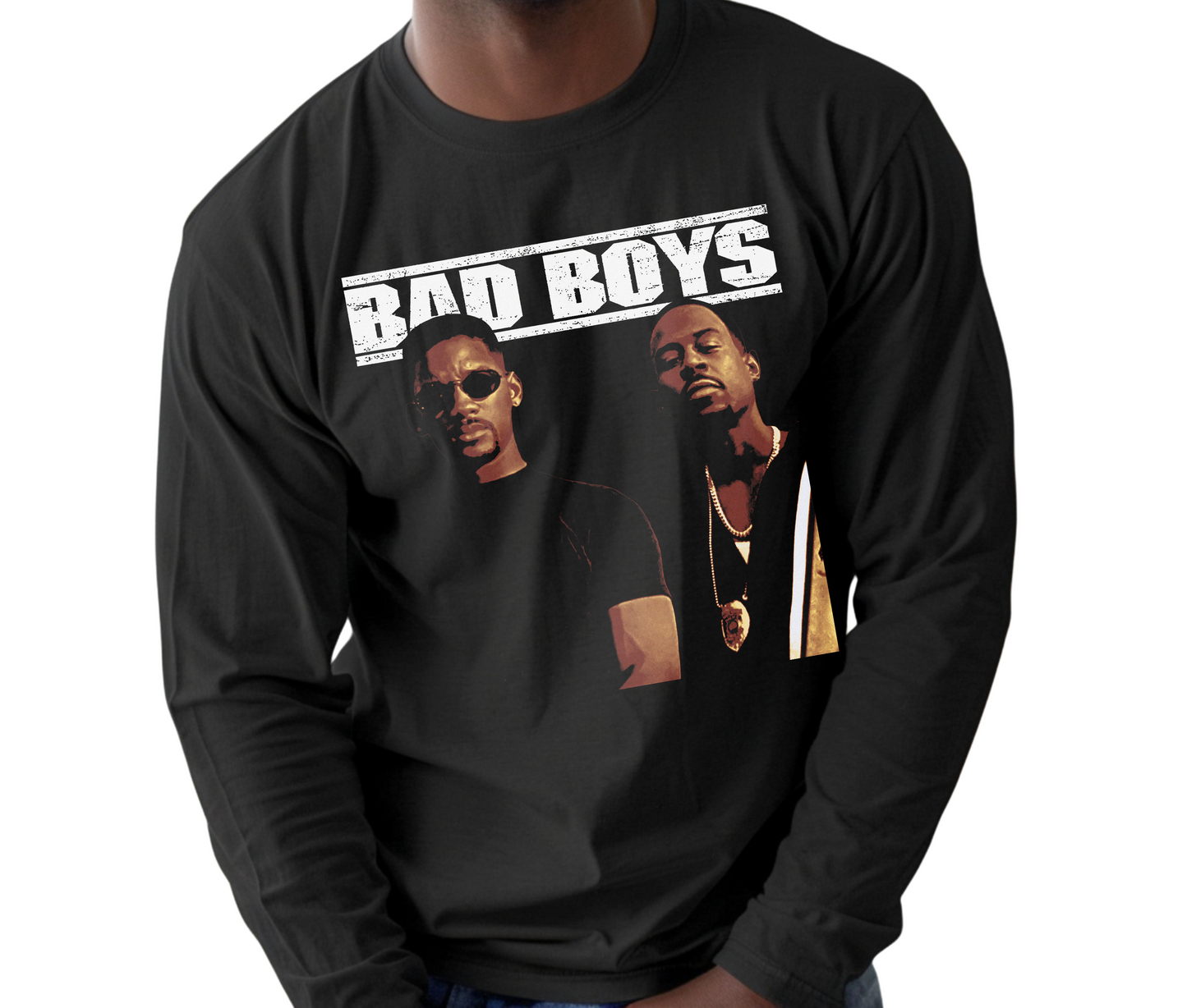 Bad Boys Long Sleeve Shirt - Retro 90s Action Comedy Pullover - Will Smith & Martin Lawrence Graphic Tee - Vintage Fan Apparel
