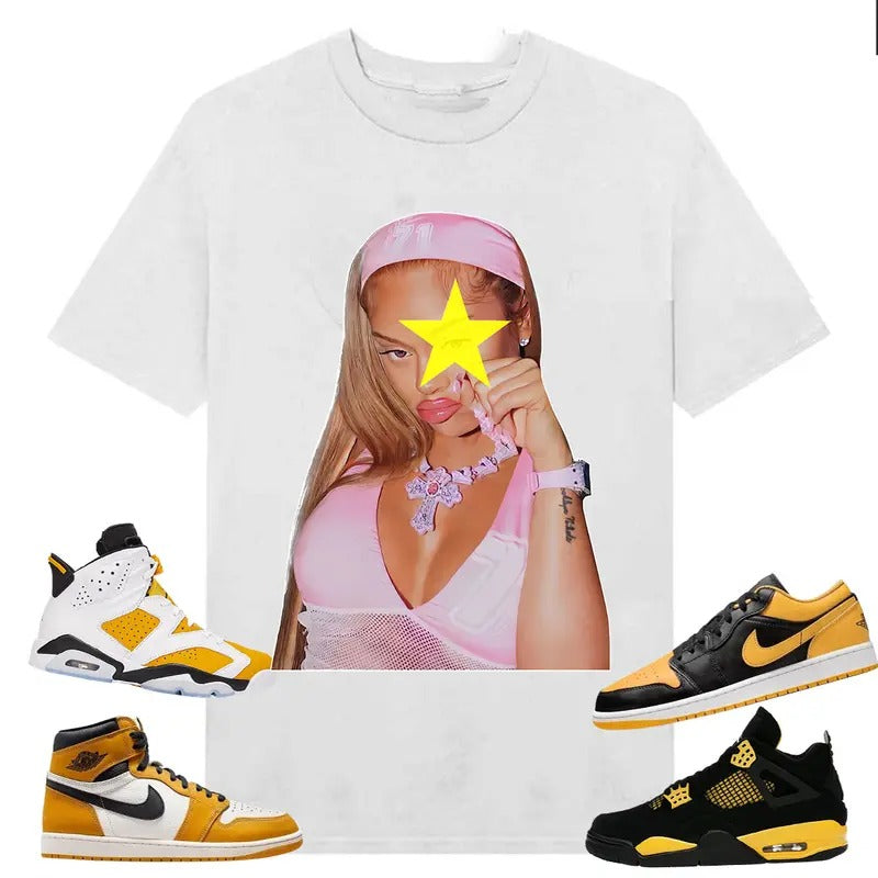 BIG FACE Latto Shirt Match J 6s Yellow Ochre J 1 Yellow Ochre J 4 Thunder Shirt Matching Sneaker T-Shirts, Hoodie, Sweatshirt