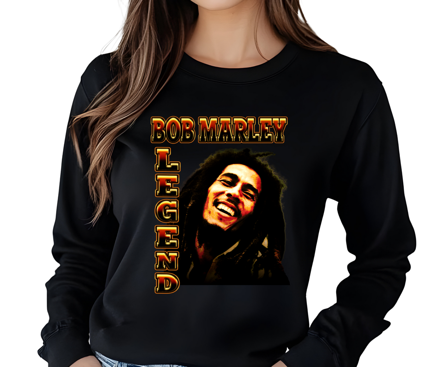 Bob Marley Legend Long Sleeve T-Shirt – Retro 90s Reggae Shirt, Vintage Streetwear Tee, Unisex Music Fan Apparel