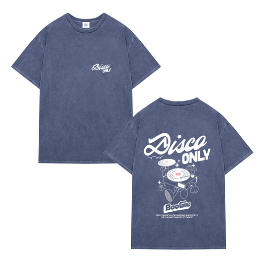 DISCO ONLY 'Time To Boogie' Vintage Washed Tee - Navy