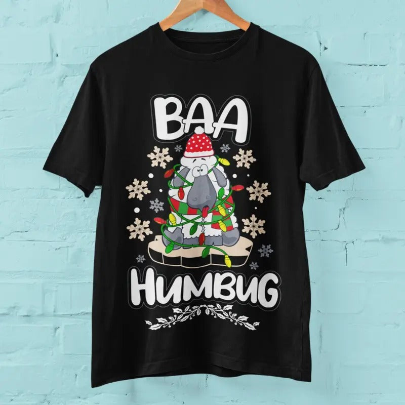 Baa Humbug Funny Christmas T Shirt, Christmas Hoodie, Sweatshirt | HypeCrazeTee.com