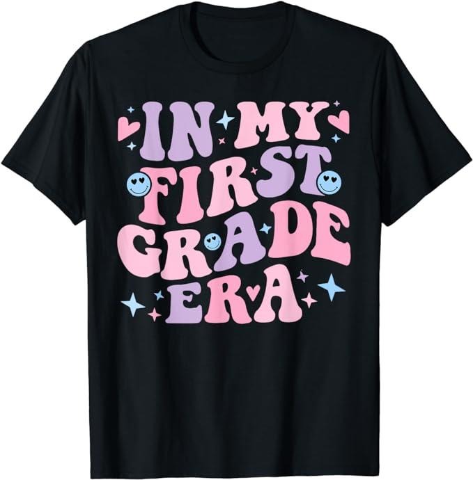 Back To School Shirts, In My First Grade Era Girl Back To School 1st Grade Teacher T-Shirt Cotton Fashion Casual Classic...