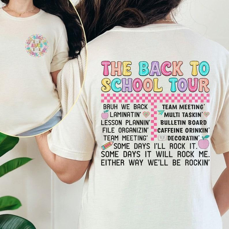 Back to School Teacher Tour Shirt, Teacher Tour Tee, Concert Tour Teacher Back to School Shirt, Elementary Middle School...
