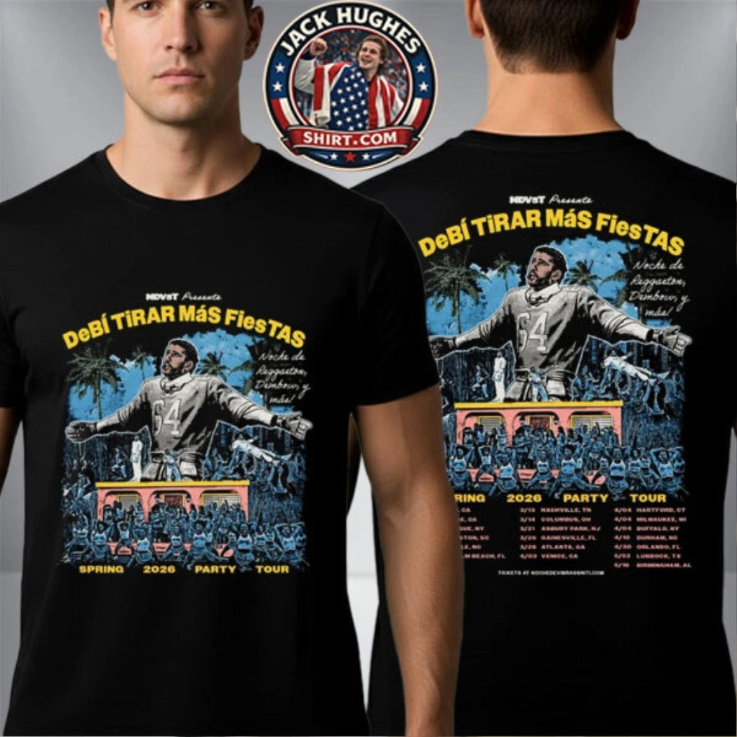 Bad Bunny Spring 2026 Party Tour Debi Tirar Mas Fiestas Schedule Tour Two Sided Hoodie Shirt
