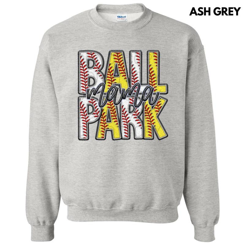 Ball Park Mama Faux Embroidery Sweatshirt T-Shirts, Hoodie | HypeCrazeTee.com
