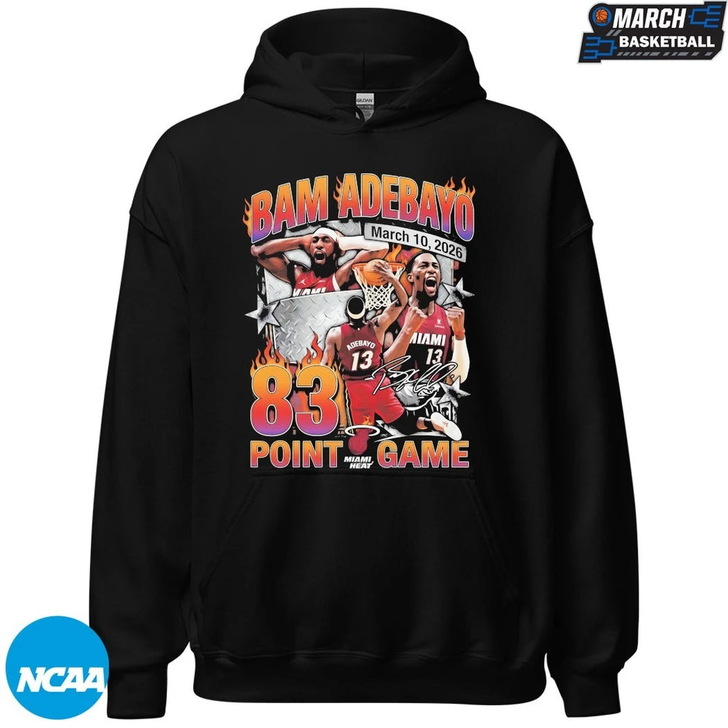 Bam Adebayo 83 Point Game Miami Heat March 10 2026 Signature T-Shirts