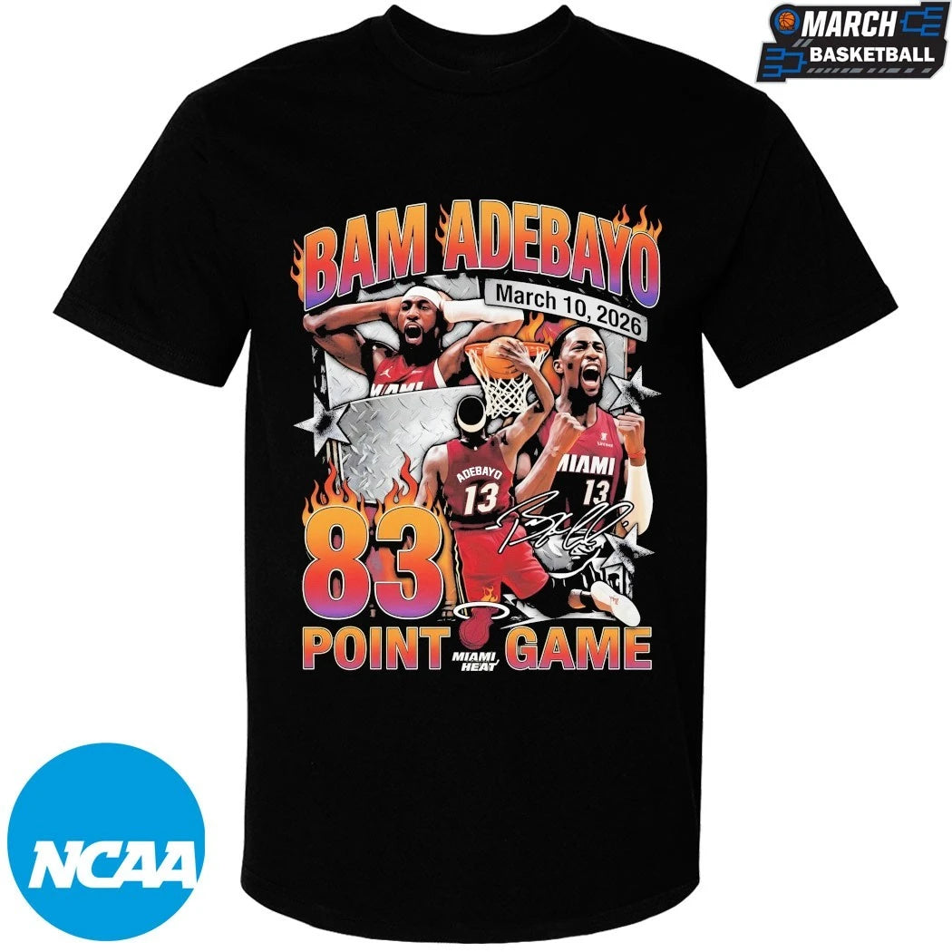 Bam Adebayo 83 Point Game Miami Heat March 10 2026 Signature T-Shirts