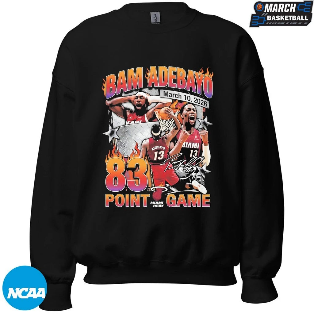 Bam Adebayo 83 Point Game Miami Heat March 10 2026 Signature T-Shirts