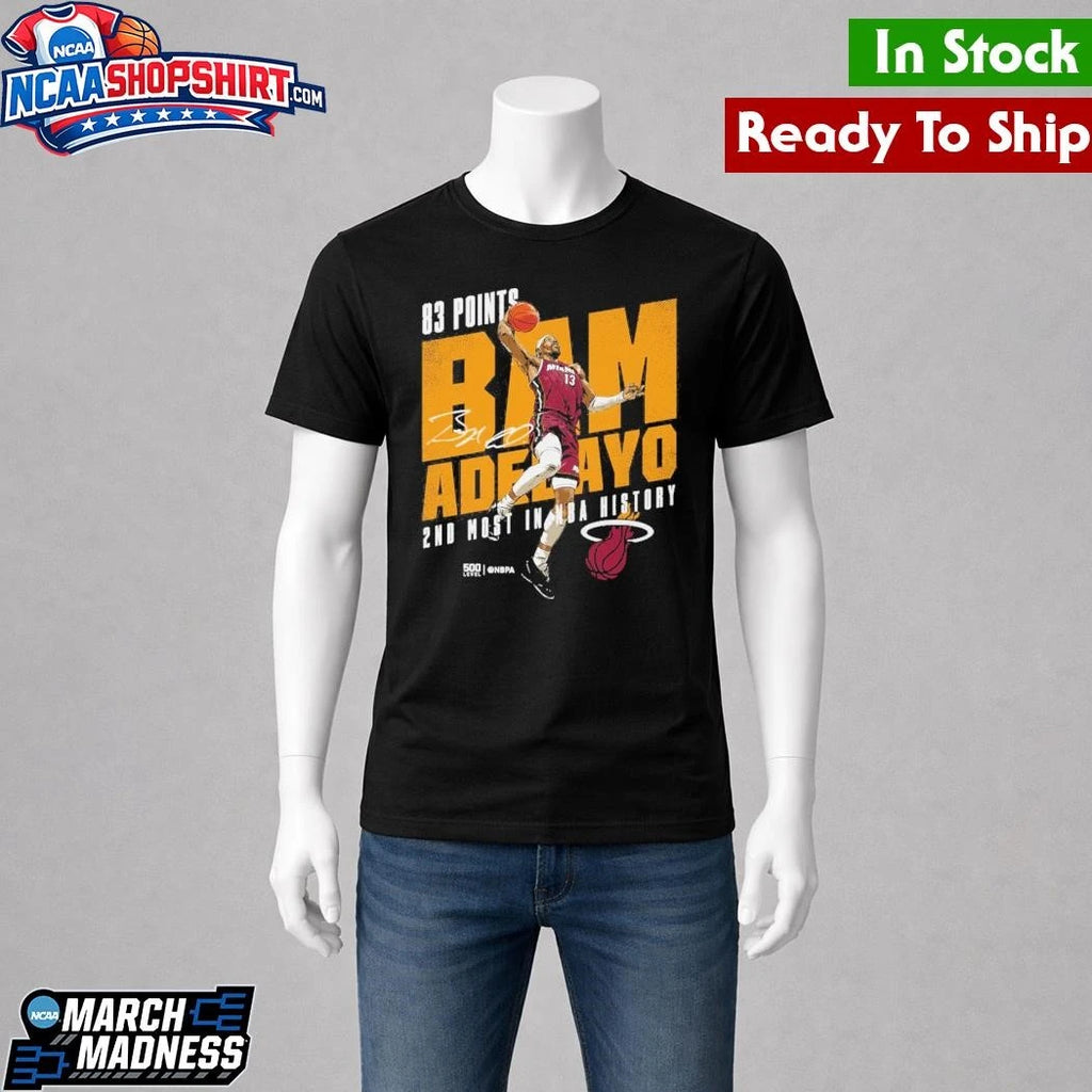 Bam Adebayo Miami Heat 500 Level 83 Points Shirt