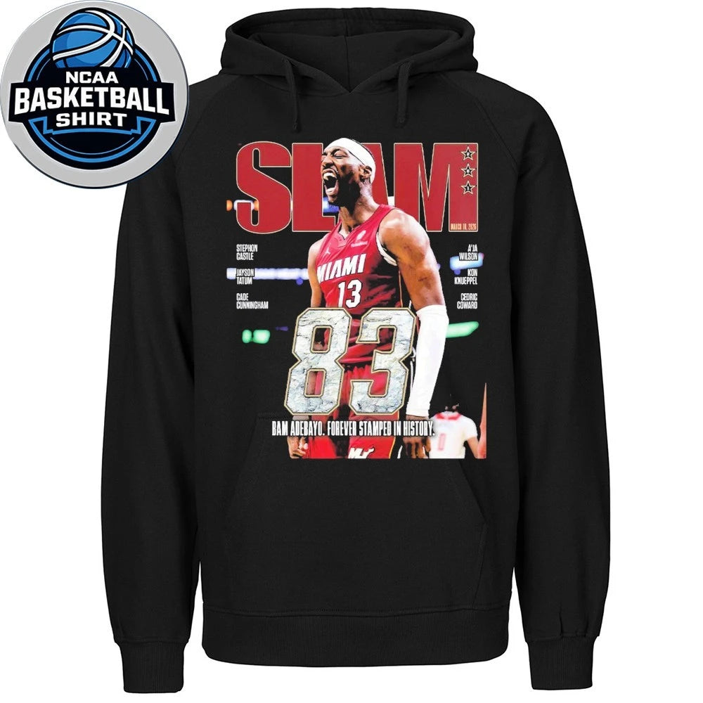 Bam Adebayo Miami Heat On The Cover Of SLAM 261 83 Points Forever Stamped In History Shirt