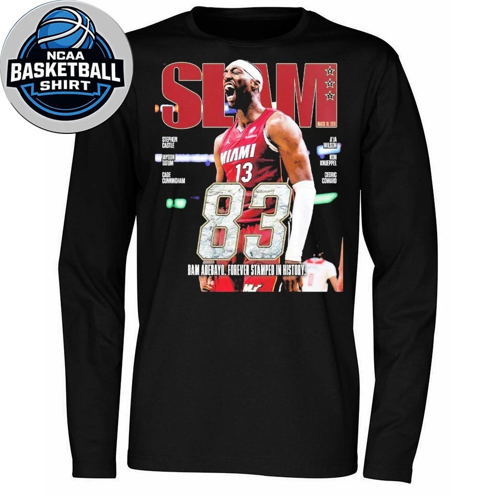Bam Adebayo Miami Heat On The Cover Of SLAM 261 83 Points Forever Stamped In History Shirt