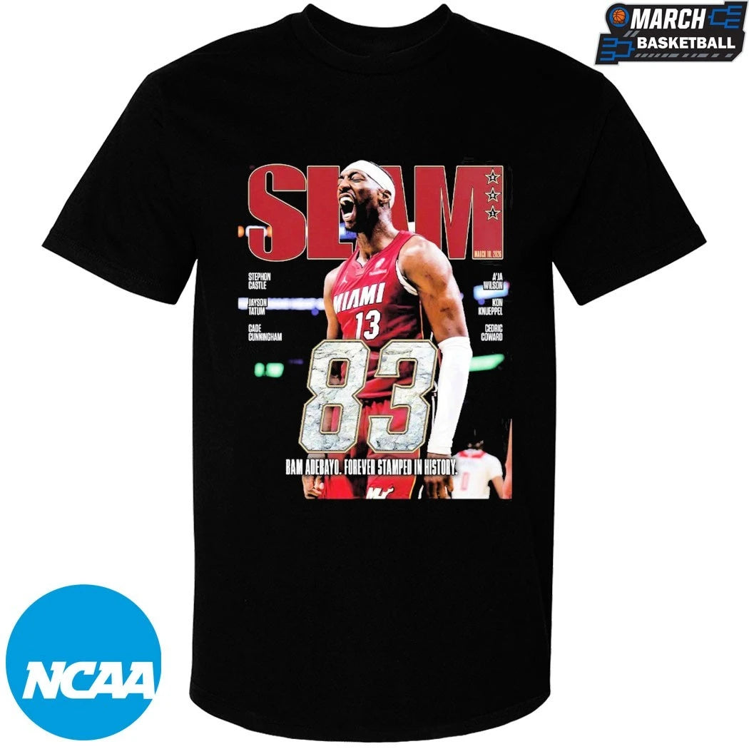 Bam Adebayo Miami Heat SLAM 261 83 Points Forever Stamped In History T-Shirts