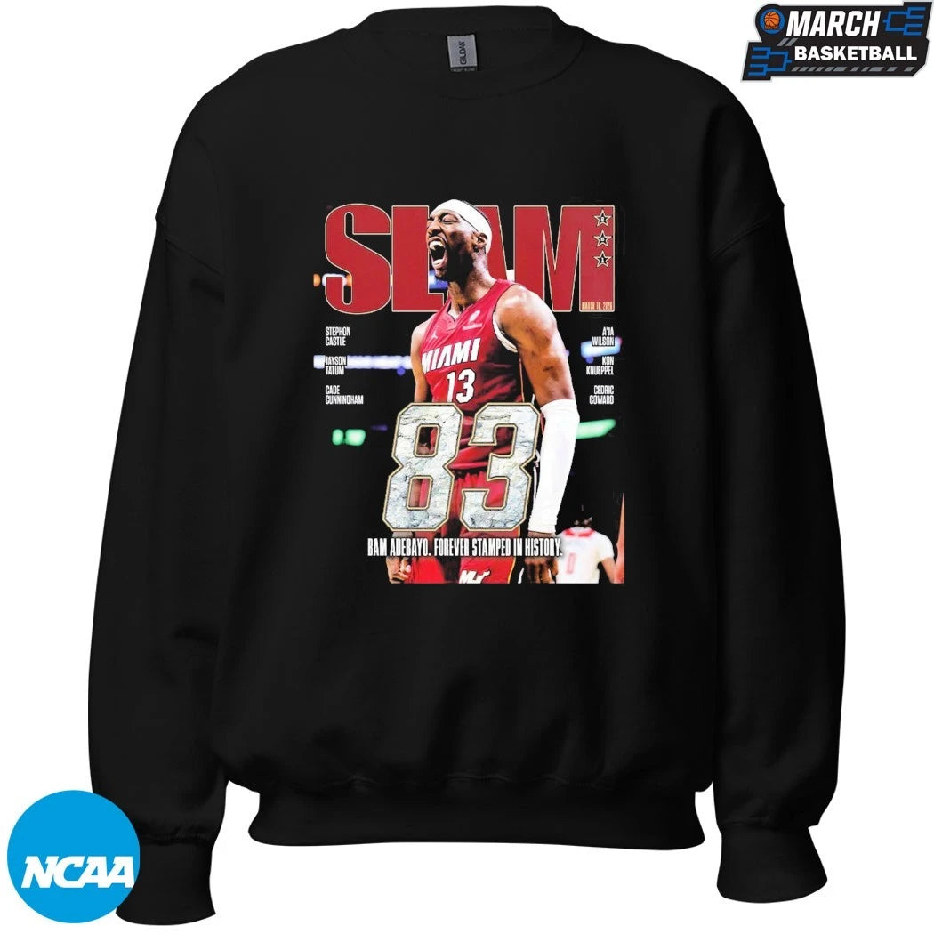 Bam Adebayo Miami Heat SLAM 261 83 Points Forever Stamped In History T-Shirts
