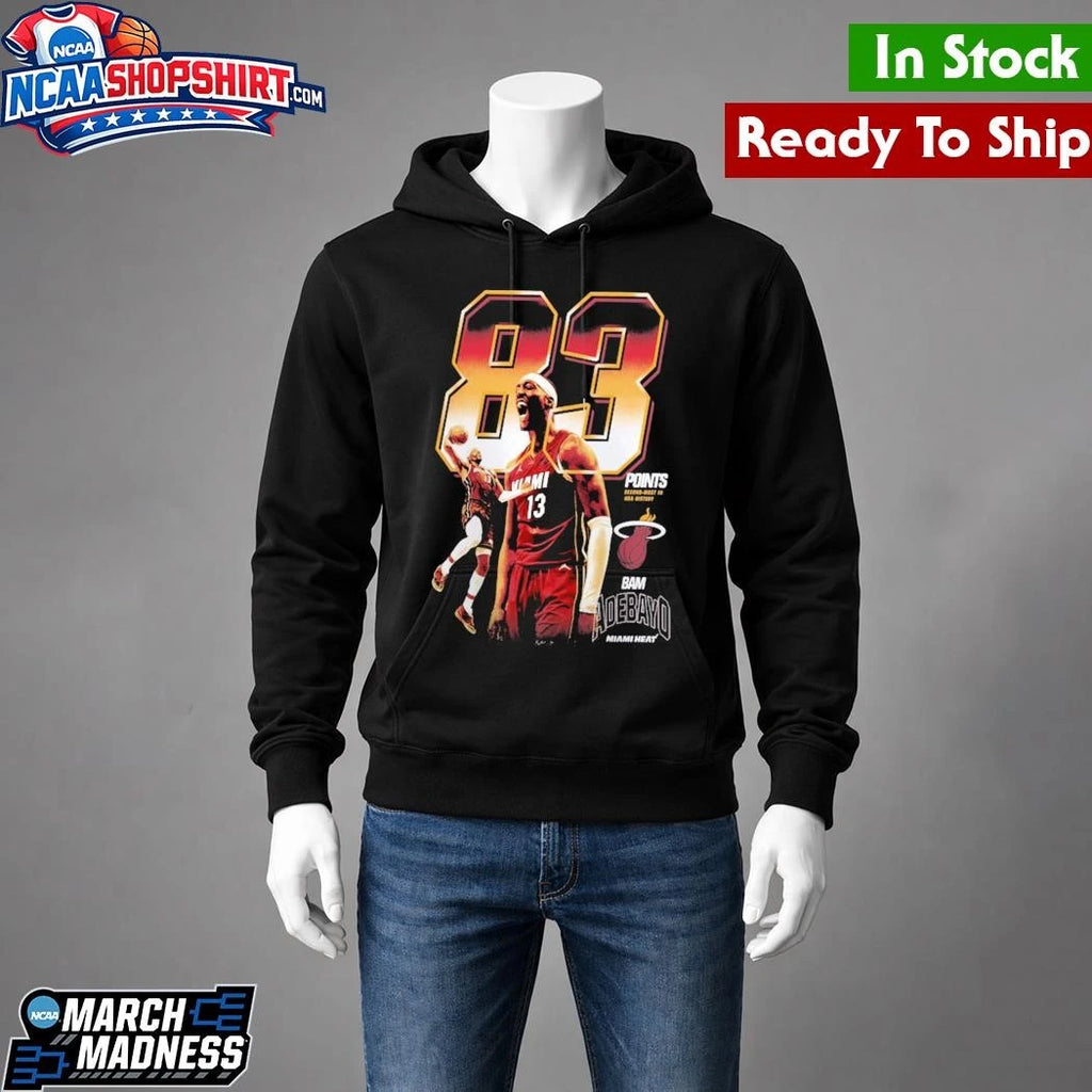 Bam Adebayo Miami Heat Second Most Points in an NBA Game Milestone Shirt