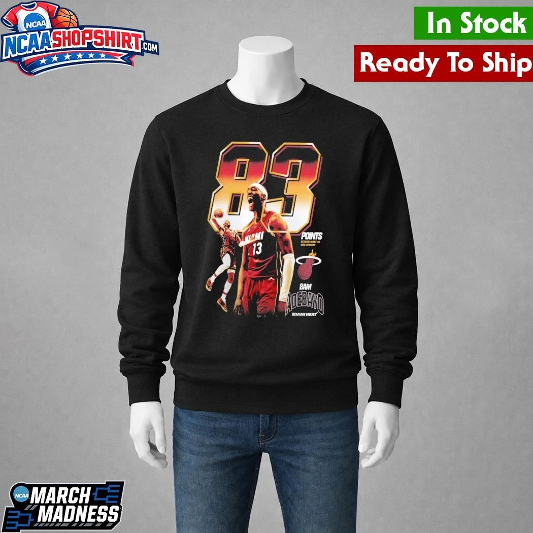 Bam Adebayo Miami Heat Second Most Points in an NBA Game Milestone Shirt