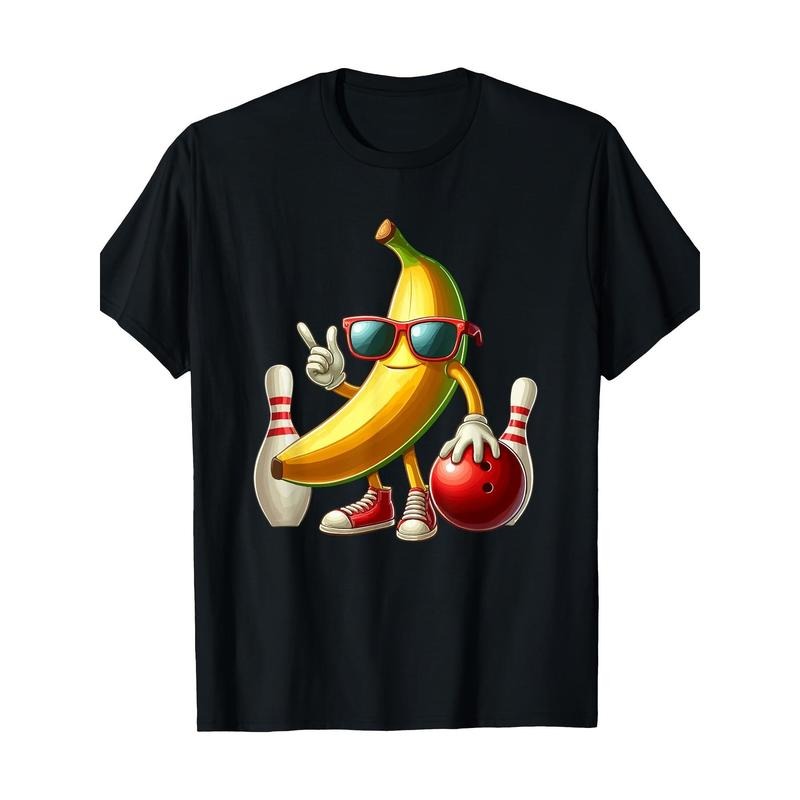 Banana sunglasses Bowling Fun fruit sports athlete 100% cotton T-shirt Made in USA Hoodie, Sweatshirt | HypeCrazeTee.com